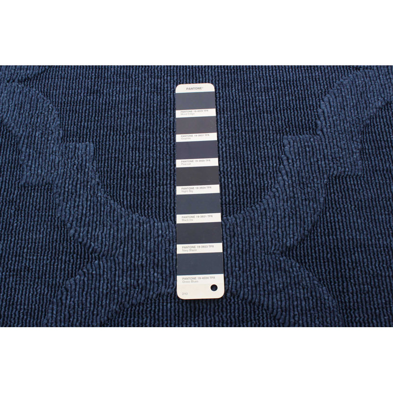 Ensemble de tapis bleu marine marocain Jullie, Rectangle 6 pi 7 po x 9 pi 6 po