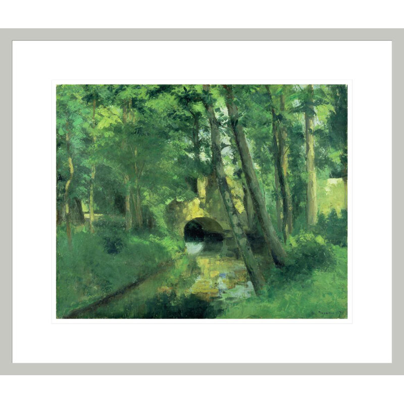 «The Little Bridge Pontoise» par Camille Pissarro, impression giclée sur cadre, 17.75" H x 20.66" W