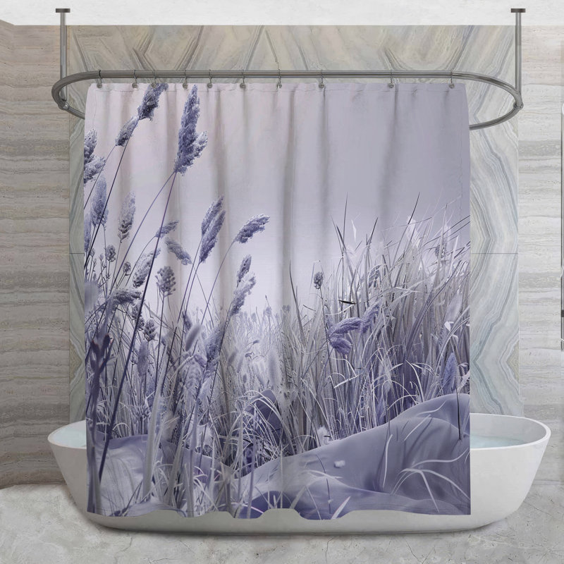 Rideau de douche Frosty plantes - Nature - décor de salle de bain 16595, H 73 po x l 70 po