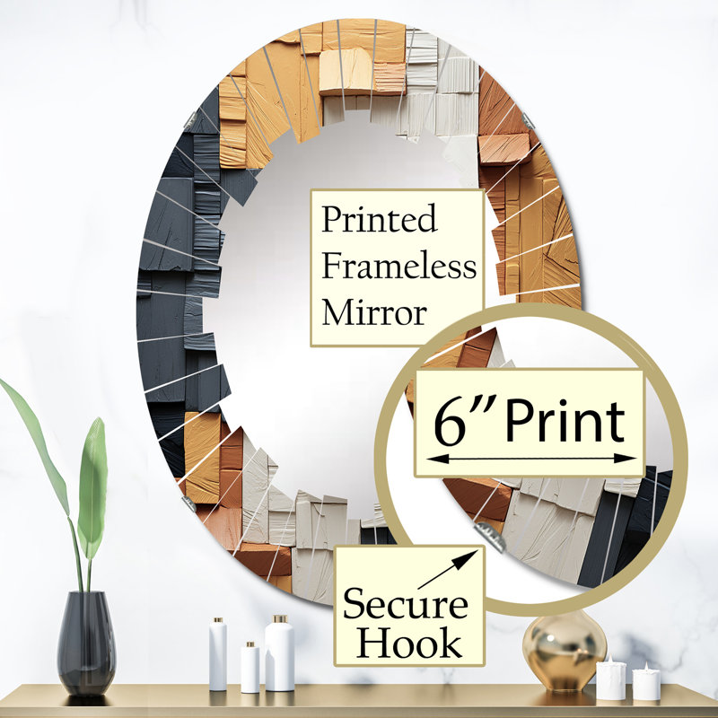 Serifos - Miroir mural moderne ovale, 36 po x 24 po