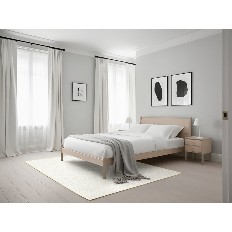 Tapis contemporain beige clair, Rectangle 5 pi x 7 pi
