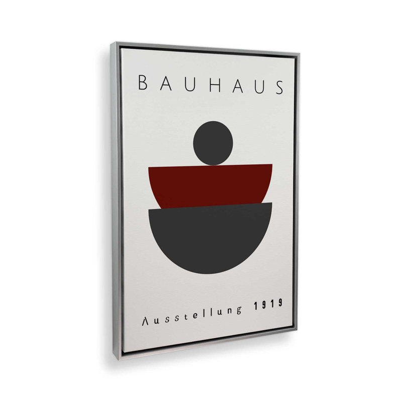 Impression sur toile Bauhaus, Cadre flottant en chrome poli, H 48,75 po x l 32,75 po x P 1,75 po