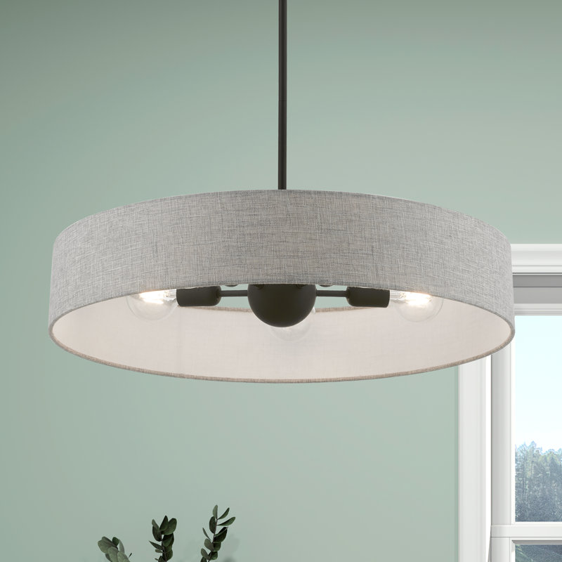 Grand luminaire tambour suspendu, Noir