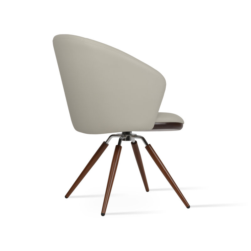 Chaise avec accoudoirs pivotante Athena, Noyer