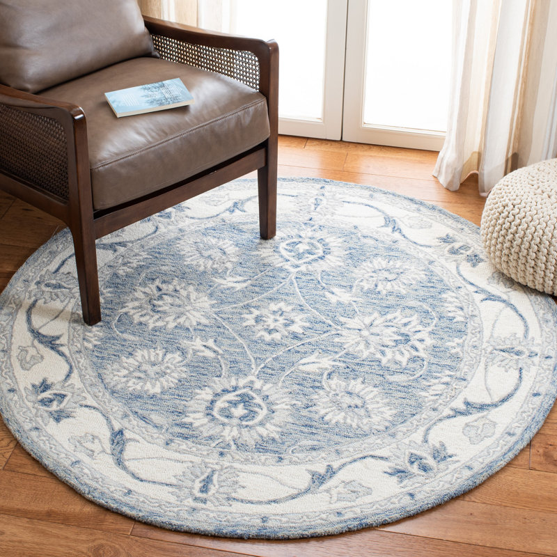 Vallelunga Hand Tufted Wool And Cotton With Latex Oriental Rug, Round 5'