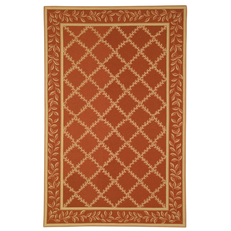 Jonsson Hand Hooked Wool Pile Floral Rug, Rectangle 9' x 12'