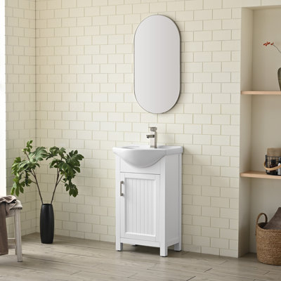 Meuble-lavabo simple 20 po avec plateau en céramique Boesch