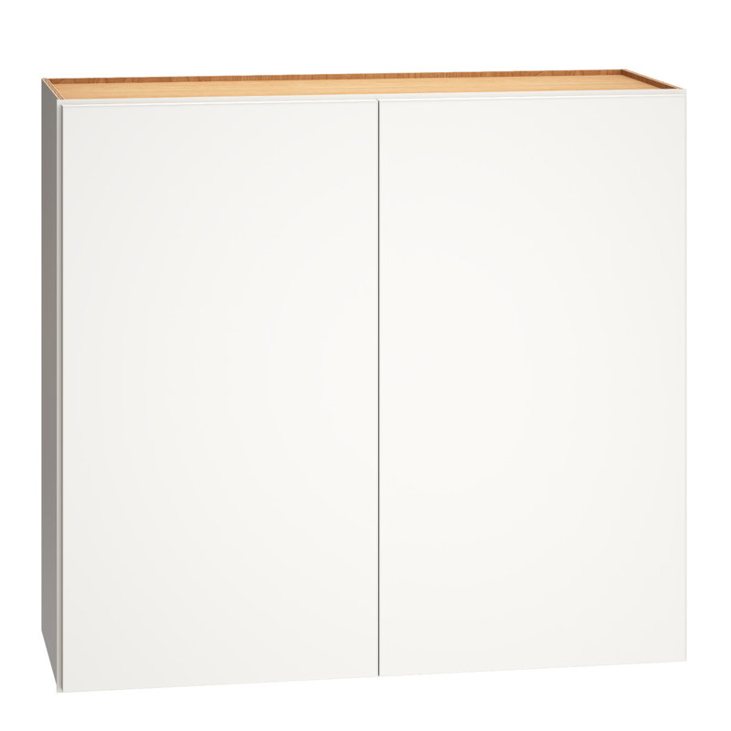 Dwelling Rosemont Fully Assembled 2-Door Standard Wall Cabinet with 2 Adjustable Shelves, Blanc