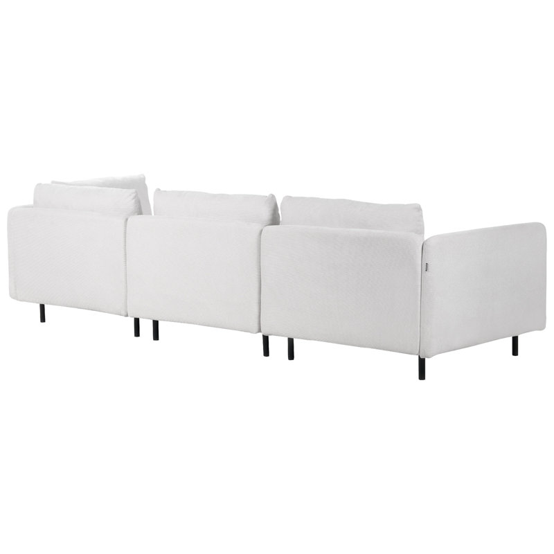 Raelie 3 Seater Corner Sofa , Grey, Left Hand Facing