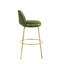 Tabouret de bar moderne et luxueux d'intérieur, rembourré, avec pieds et repose-pieds circulaires, lot de 4-298216884