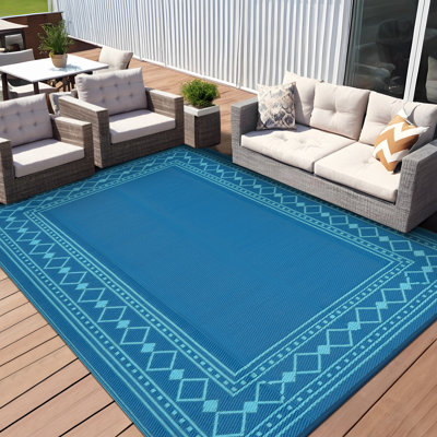 Tapis d'extérieur réversible imperméable en plastique