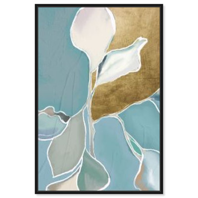 «Blooms In Sky Blue II», art floral abstrait bleu par Everly Quinn