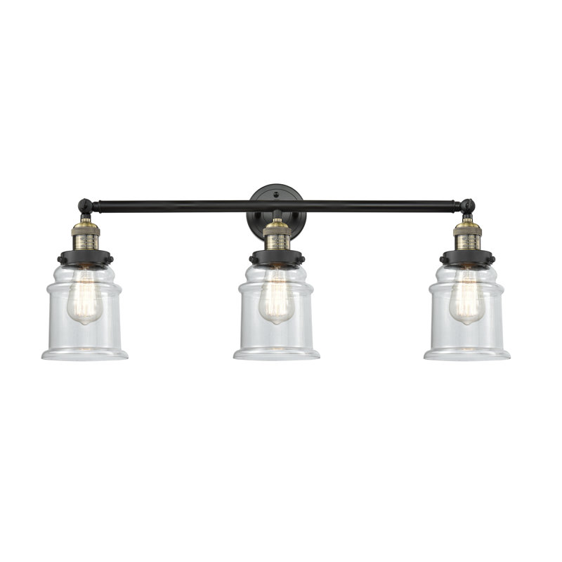 Galaviz 3 - Light Dimmable Vanity Light, Clear 1, Black Antique Brass, 6 Watt Vinage LED Bulb