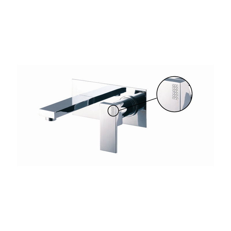 Robinet de salle de bain mural Brick, Chrome