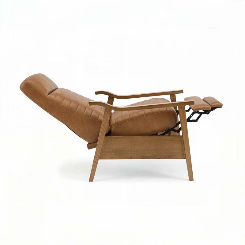 Fauteuil inclinable à accoudoirs en bois, Marron clair