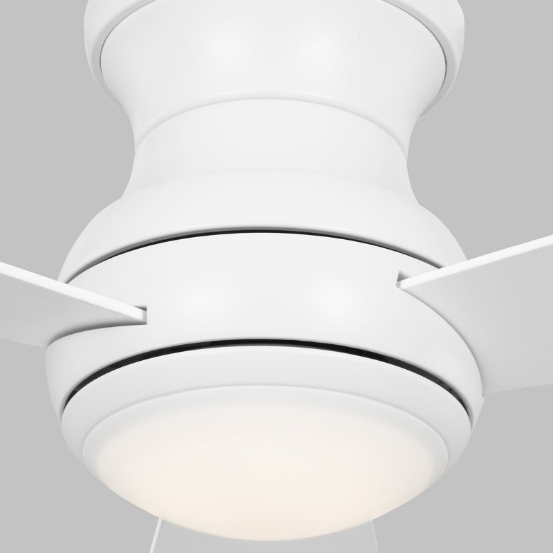 Keed 52'' Ceiling Fan with LED Lights, Matte White, Matte White