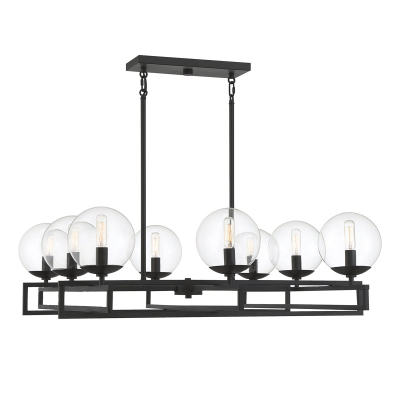 Devony 8 - Light Dimmable Globe Chandelier, Black