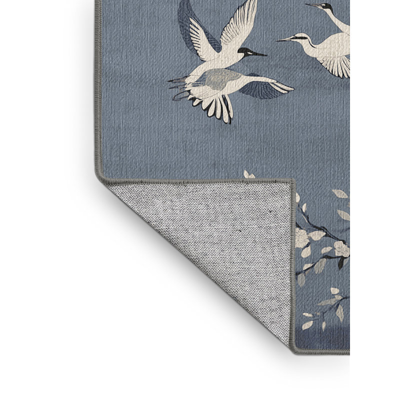 Machine Washable Gray Area Rug, Square 6'