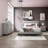 Grey Boucle Queen Size Platform Bed