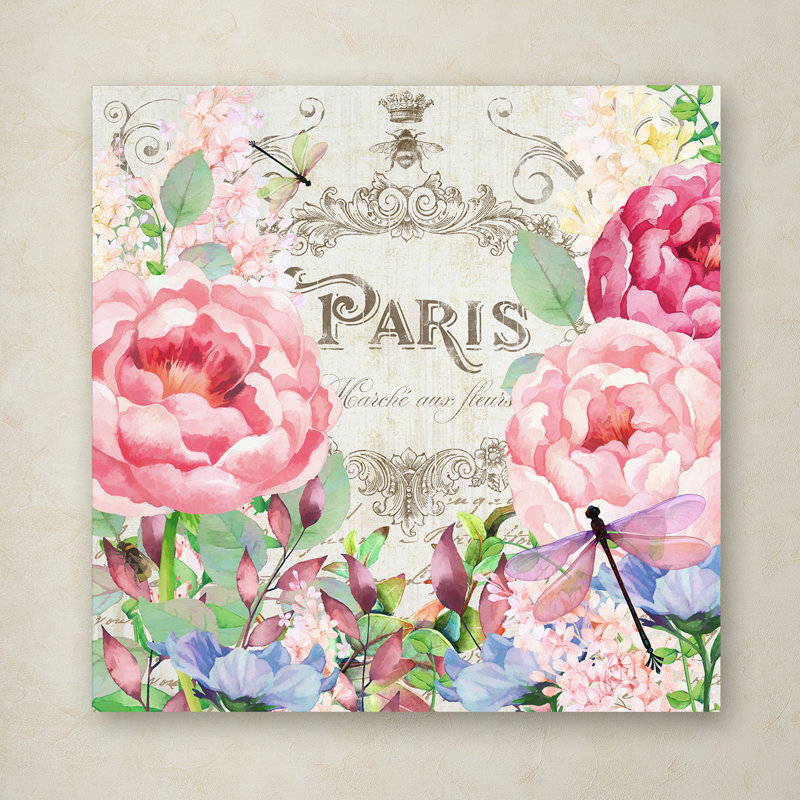«Emestina Paris Flower Market I», reproduction d'impression sur toile tendue, H 35 po x l 35 po