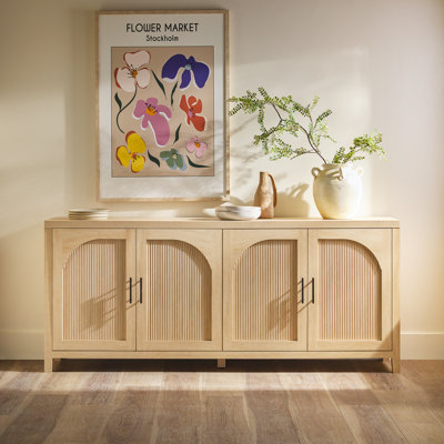 Eilisha Modern 70" Reeded Sideboard with Arched Doors