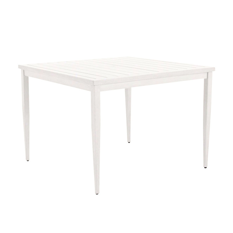 Brookings Wrought Aluminum Dining Table, Chalk