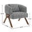 Chaise d'appoint rembourrée de style Mid-Century avec pieds en bois massif-1449486155