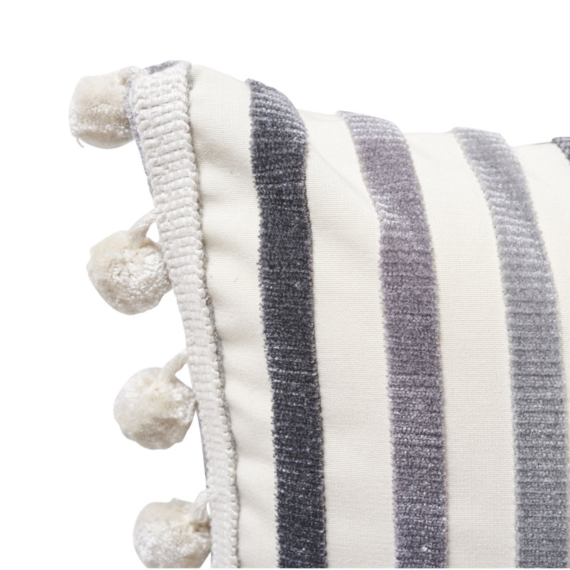 Le Matelot Pillow, Charcoal/Gray/White, 12" x 20"