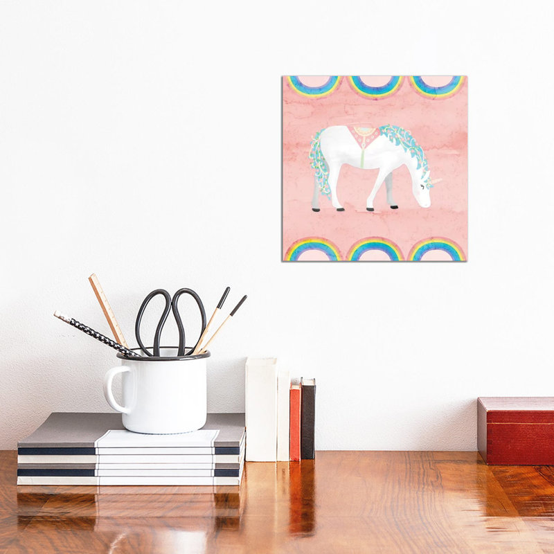 Rainbow Unicorn III by Noonday Design - Wrapped Canvas Gallery-Wrapped Canvas Giclée, 30.48 cm H x 30.48 cm W