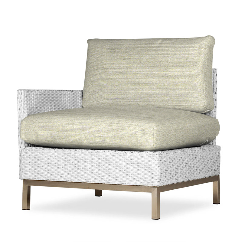 Elements Outdoor One Arm Lounge Chair, Cottage Pepper, White