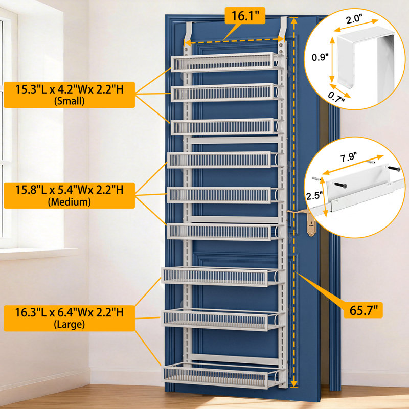 Support à épices avec panier réglable, 9 Tier, Blanc