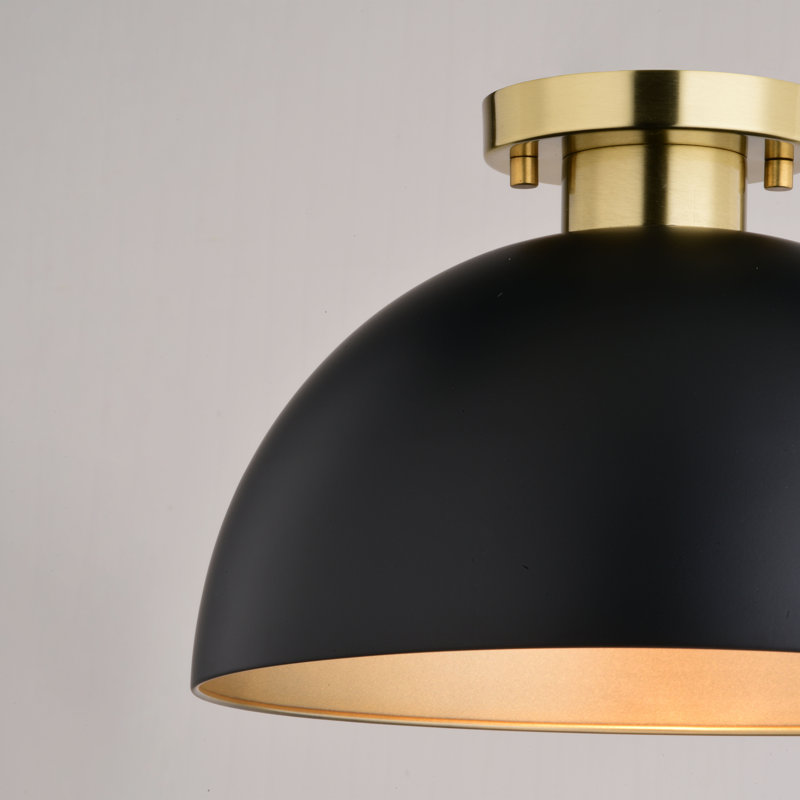 Devon Semi Flush Mount, Matte Black
