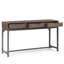 Table de canapé Mid-Century moderne en bois massif de 54 po avec 3 tiroirs et base en métal Banting