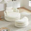 Fauteuil demi-tonneau pivotant avec repose-pieds de rangement-799362187