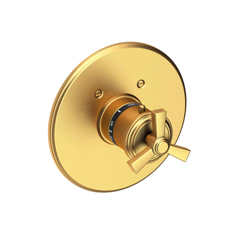 Miro 3/4" Round Thermostatic Trim Plate With Handle, Satin Bronze (PVD)