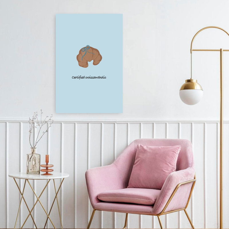Croissantholic Modern Wall Art by Anne-Marie Volfova - Wrapped Canvas Print, 60.96 cm H x 40.64 cm W