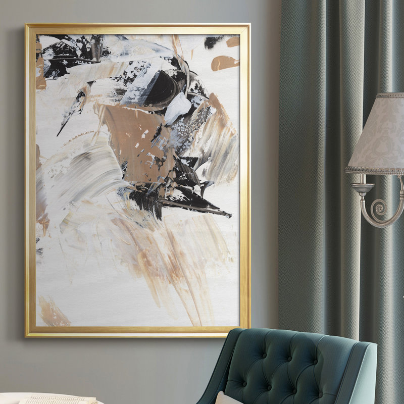 Toile encadrée de qualité supérieure Ruckus II - prête à être accrochée, Or, H 24,5 po x l 18,5 po x P 1 po