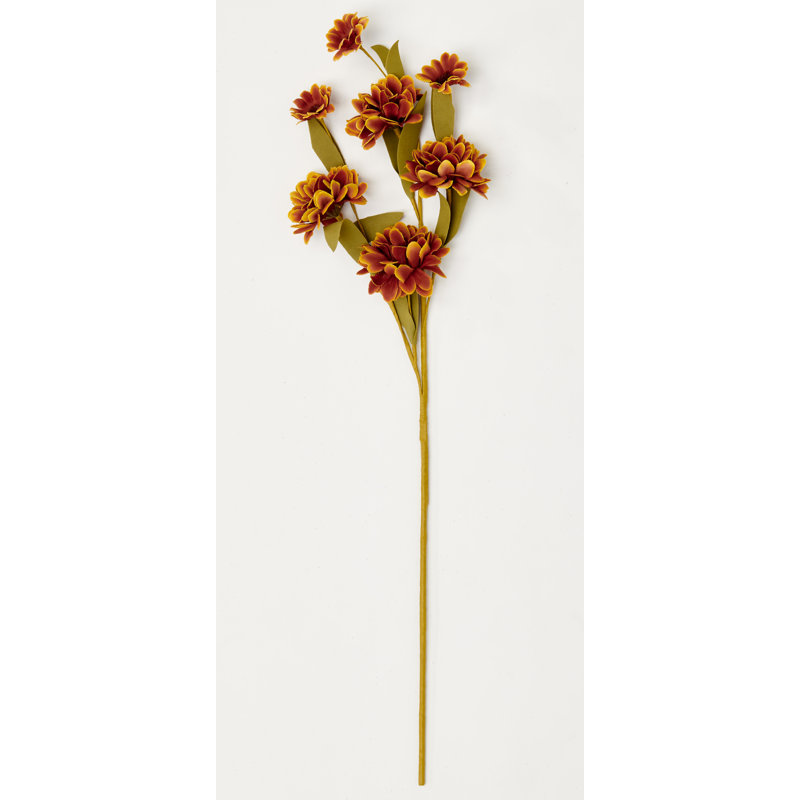 12" Artificial Fall Marigold Spray