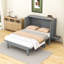Lit escamotable en bois avec station de charge, tablettes et bureaux coulissants de chaque côté-840064194-840064207