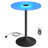 Bar Table, Round Cocktail Table with Multi-Colored Lights and Glass Top, Large Steel Base