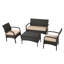 Ensemble de table d'extérieur 4 pièces Orry, 1 causeuse, 2 chaises d'appoint-102248018-102248017