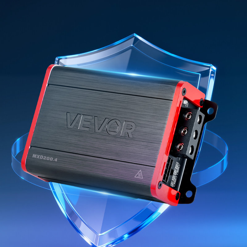 Amplificateur audio de voiture à 4 canaux 4 Ohm Stable Bridable Class D pleine puissance amplificateur 4 x 120W @ 4 Ohm / 4 x 200W @ 2 Ohm pour voiture VUS Camion tout-terrain