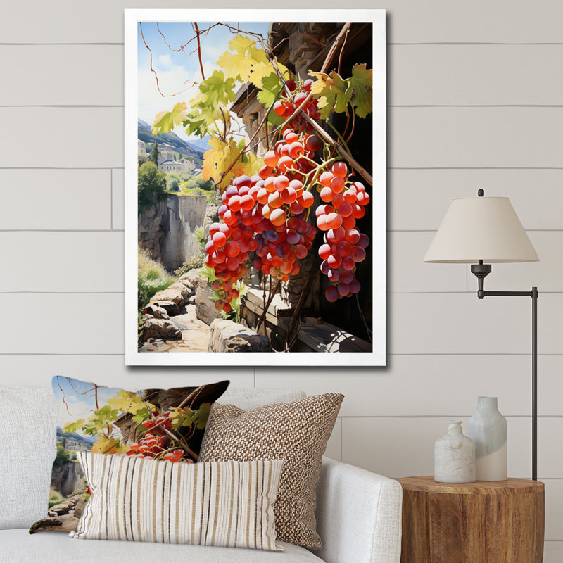 Impression sur toile, "Pink Vineyard", H 20 po x l 12 po x P 1 po, Cadre photo blanc