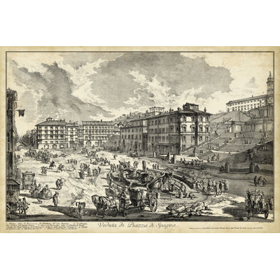 Veduta Di Piazza Di Spagna by Piranesi - Wrapped Canvas Art Prints