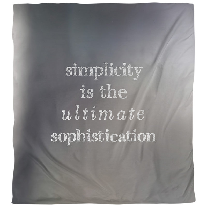 Housse de couette simple et sophistiquée quote, Housse de couette pour très grand lit, Gris