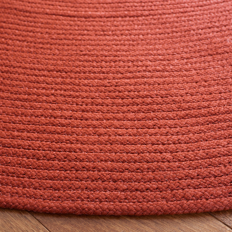 Tapis de couleur unie tressé tissé à la main, Rond 6 pi