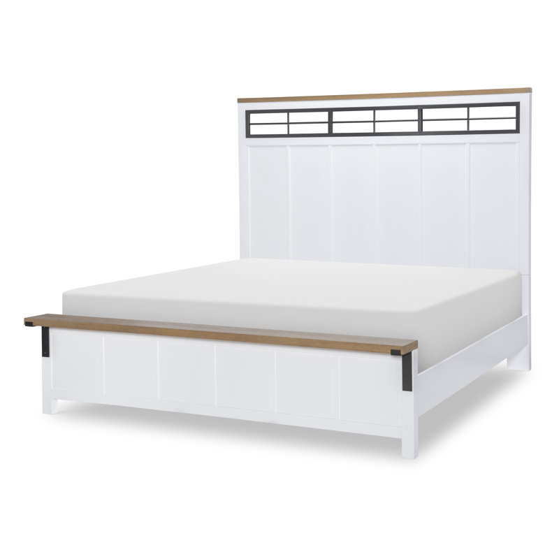 Franklin Ca King Complete Two Tone Farmhouse Panel Bed, California King