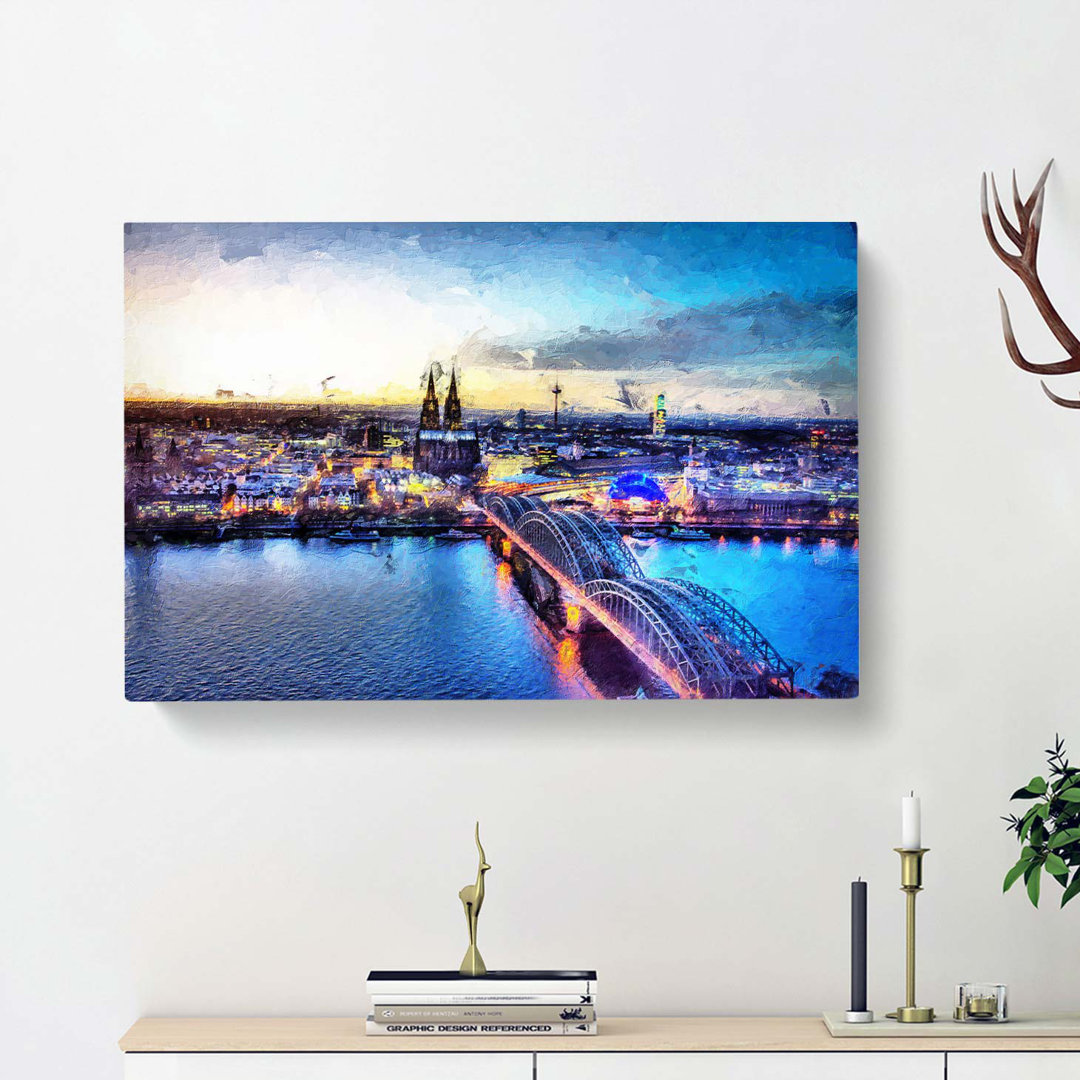Hohenzollern Bridge in Cologne Germany - Wrapped Canvas