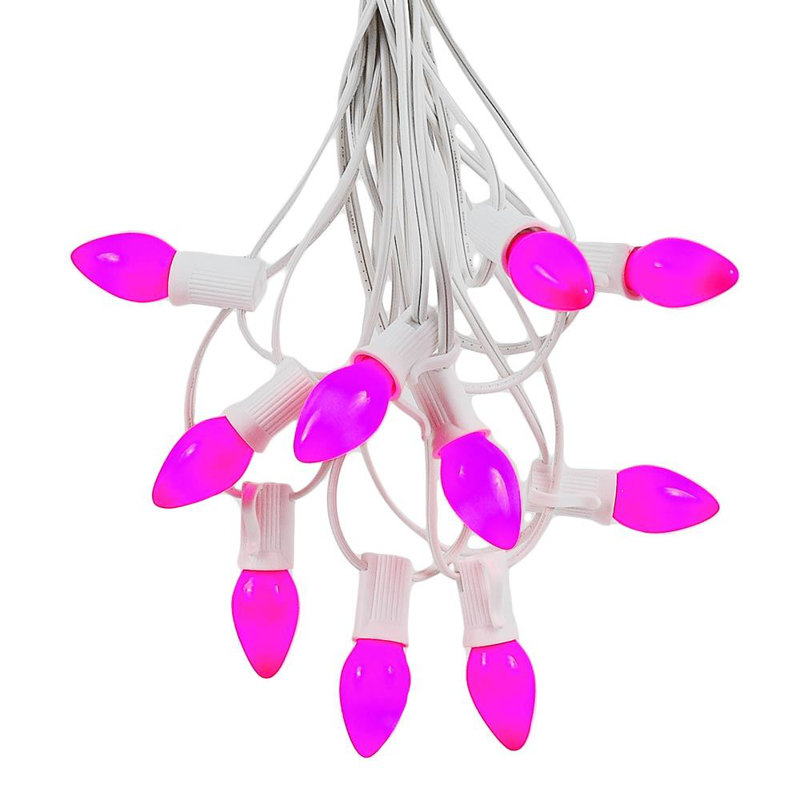 Guirlande 100 lumières en céramique, Mauve, 25 lumières