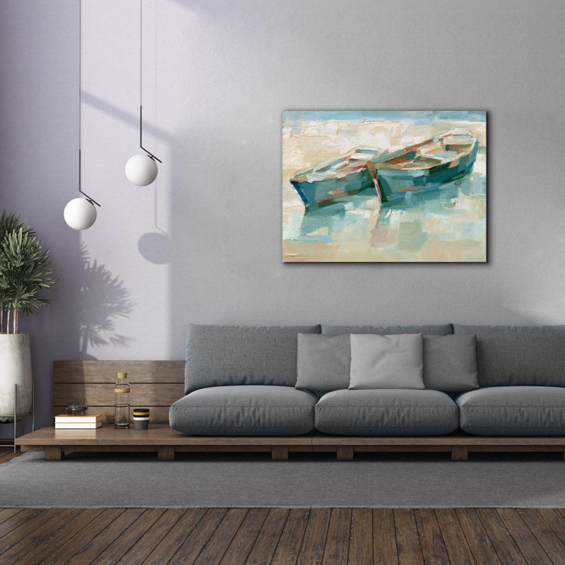  «Mosaic Beached Boats 1» par Ethan Harper, art mural sur toile, 54 po x 40 po